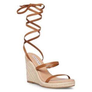 NEW Chelsea & Violet Mariah Ankle Wrap Espadrille Wedge Sandals in Honey
